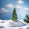 Green Christmas tree simulation decorative tree holiday home decor details Picture